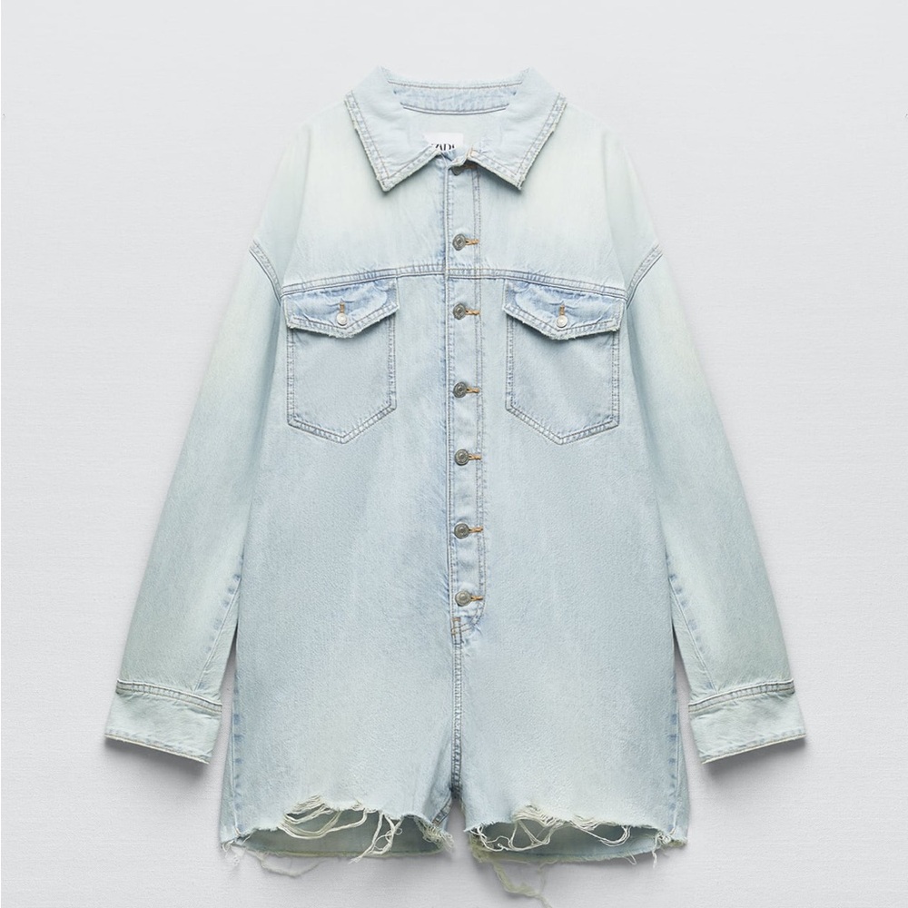 Zara denim romper shorts.